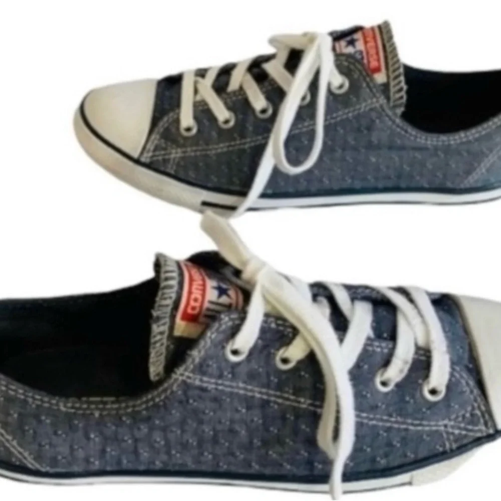 Converse Blue Sneakers with White Accents Sz 8 - Picture 2 of 7